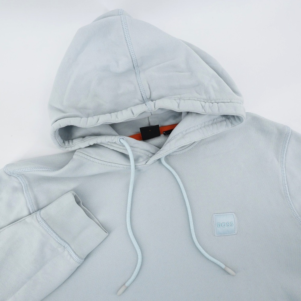 BOSS Wetalk Overhead Hoodie Pullover Light Blue Long Sleeve Mens Small